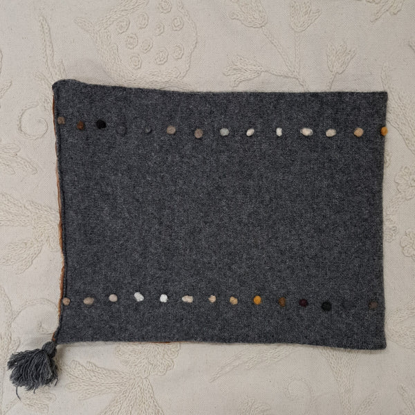 Cashmere Neck warmer 'Lola' with Onion Skin Tye-Dye Print Silk Lining