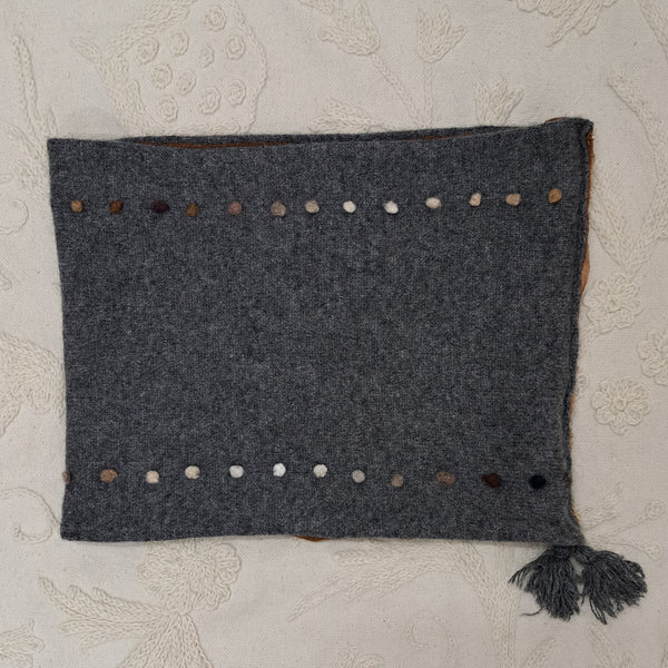Cashmere Neck warmer 'Lola' with Onion Skin Tye-Dye Print Silk Lining