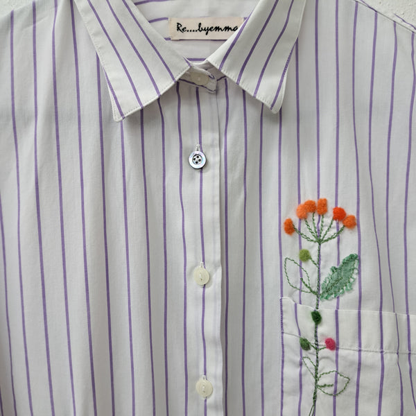 Camicia P.P con fiori a stelo 
