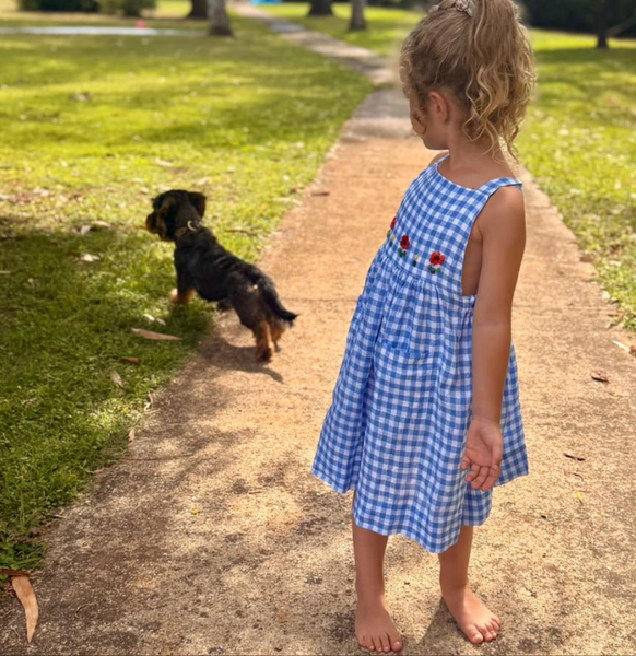 Girls dress 'Sole Flowers' Linen