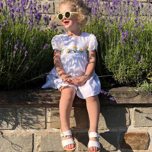 Abito bambina 'Palloncino MC Flowers' Lino