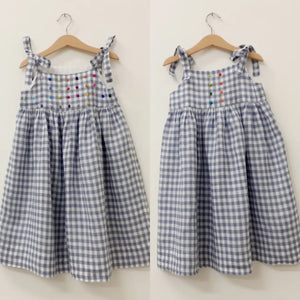 Sample Sale - Girls Dress 'Fiocco Dots' Linen