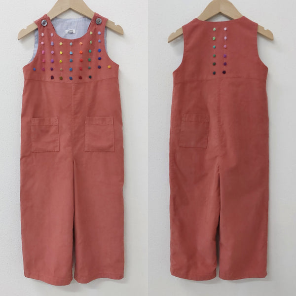 Childs Dungarees 'Salto Dots' - Velvet Needlecord