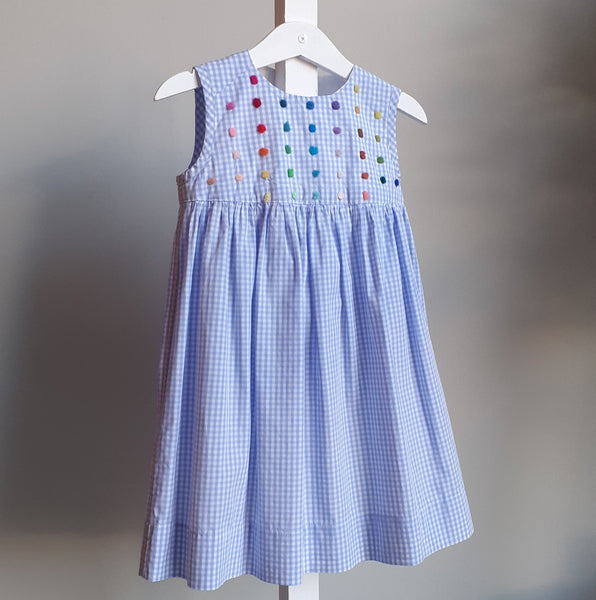 Sample sale - Girls Dress 'Pallina Dots' Cotton Poplin