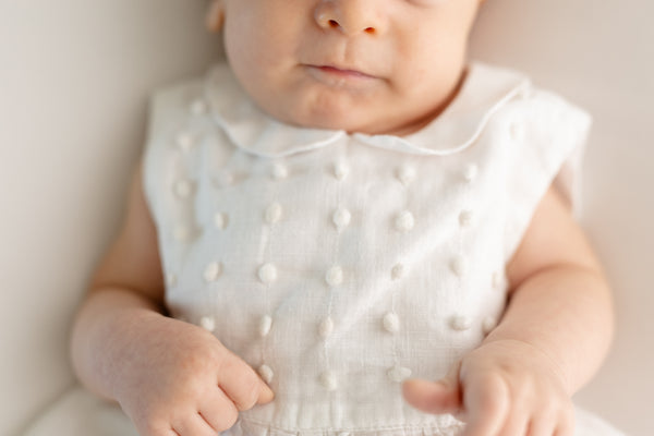 Baby Romper 'Topolino Dots' Pergamena Linen