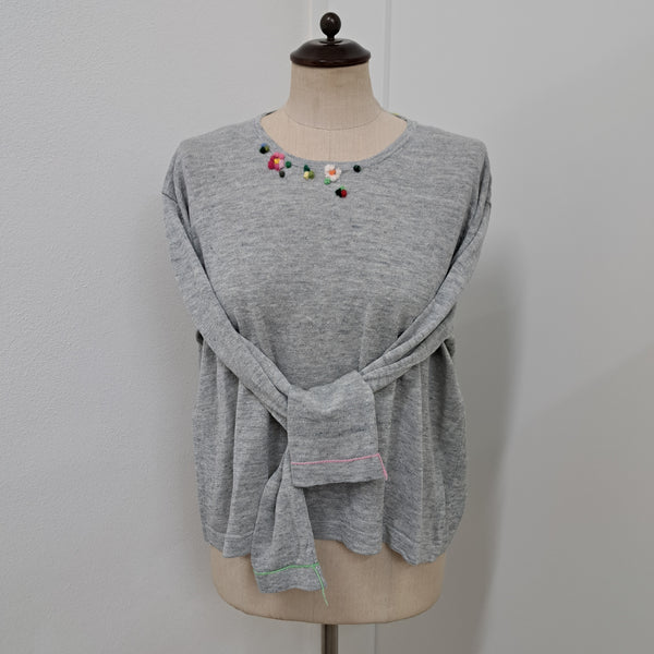 Linen Knit Pull 'Chiara Flowers'
