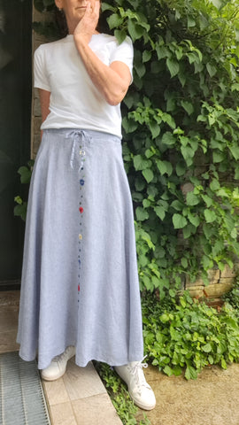 Skirt 'Luna Flowers' Linen