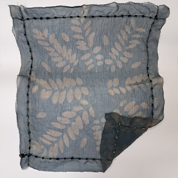 Cyanotype print  Silk Foulard Large