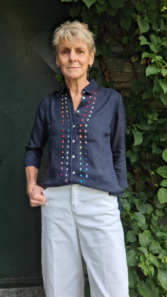 Shirt 'Betty 3/4 Dots' Linen