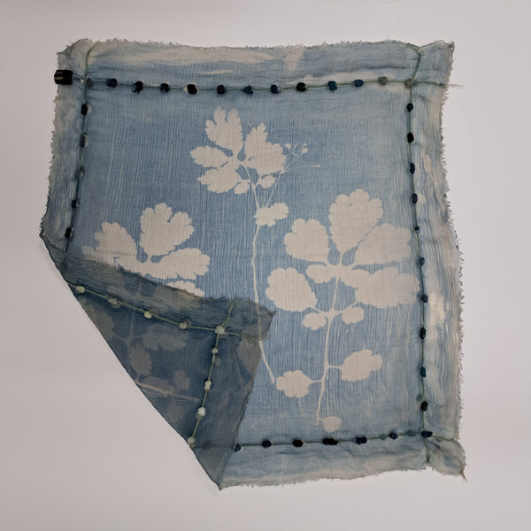 Cyanotype print Silk Square Small