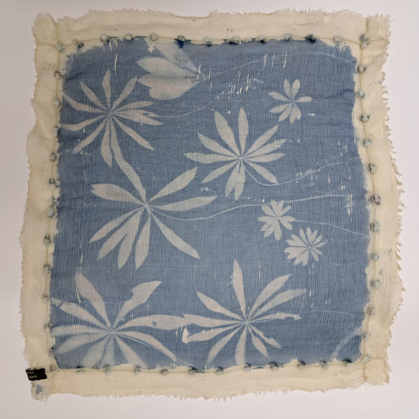 Cyanotype print Silk Square Small