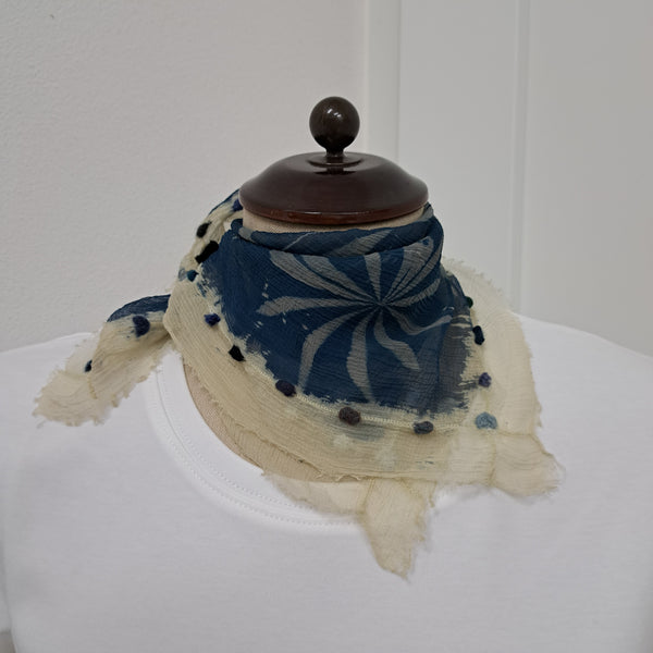 Cyanotype print Silk Square Small