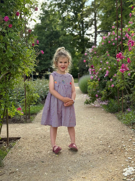 Girls dress 'Pallina-Pan Flowers' Cotton Poplin