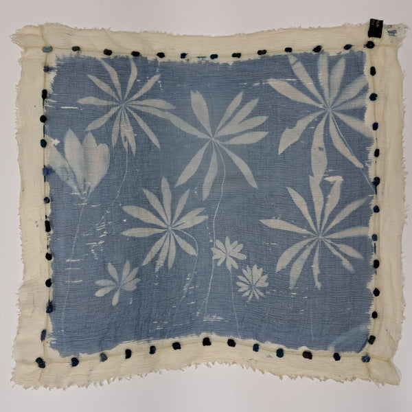 Cyanotype print Silk Square Small