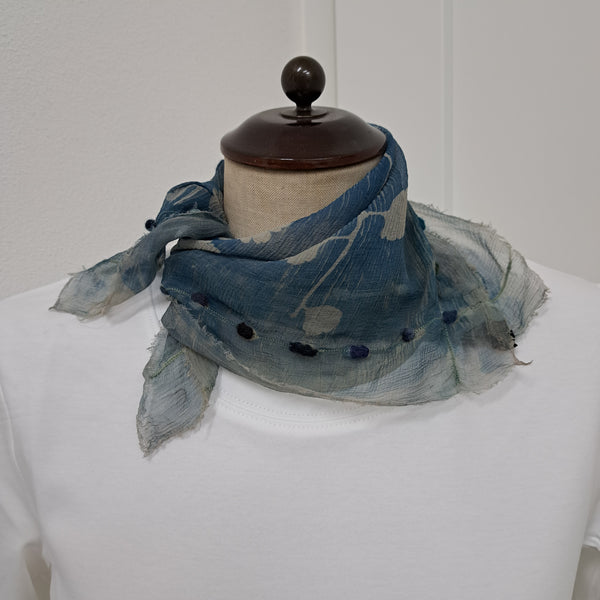 Cyanotype print Silk Square Small