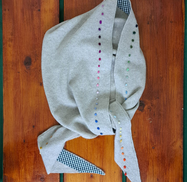 Cashmere Hoody Scarf 'Francy Dots'