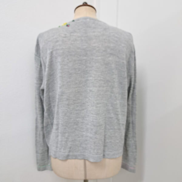 Linen Knit Pull 'Chiara Flowers'