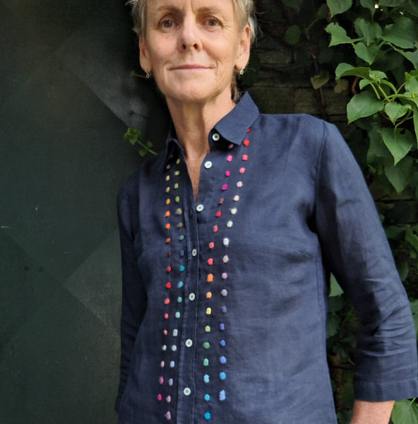 Shirt 'Betty 3/4 Dots' Linen