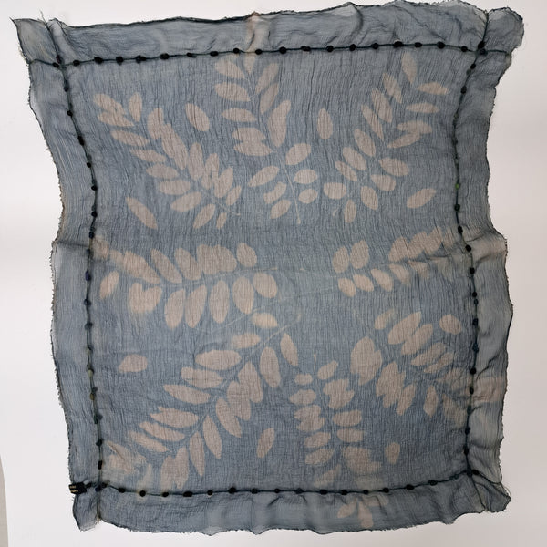 Cyanotype print  Silk Foulard Large