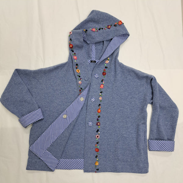 Cashmere Hoody Jacket 'Cally Flowers Open'