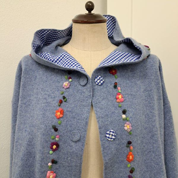 Cashmere Hoody Jacket 'Cally Flowers Open'
