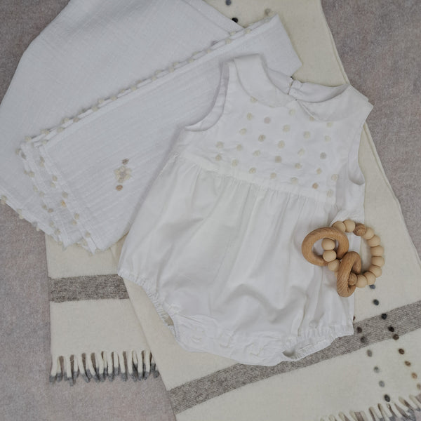 Baby Romper 'Topolino Dots' Velvet Needlecord