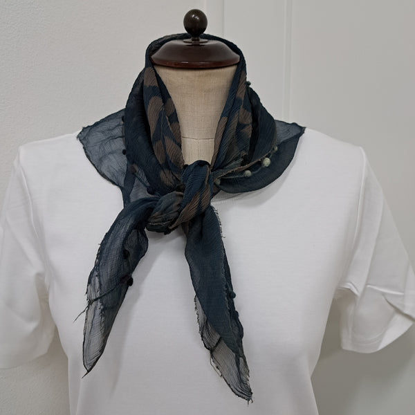 Cyanotype print  Silk Foulard Large