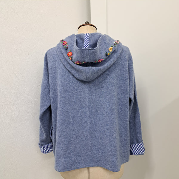 Cashmere Hoody Jacket 'Cally Flowers Open'