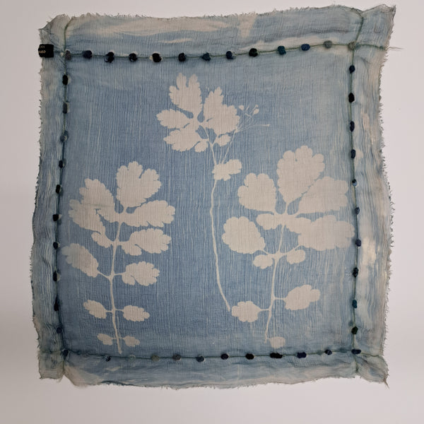 Cyanotype print Silk Square Small