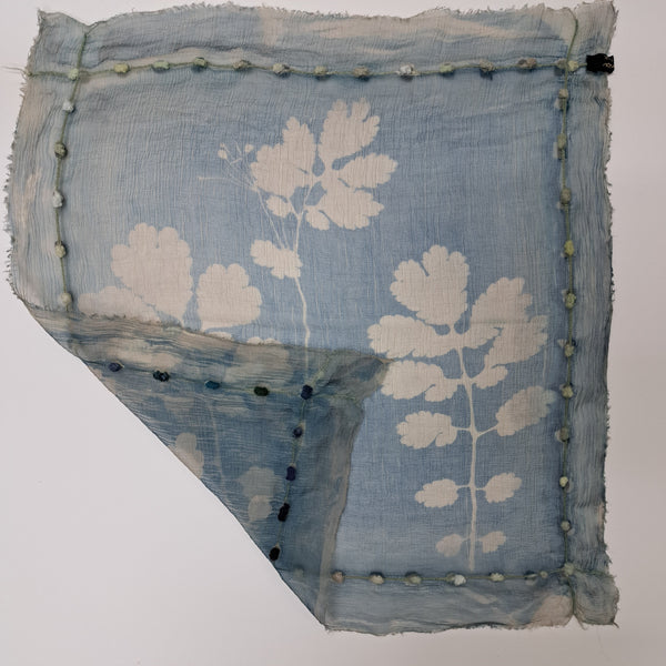 Cyanotype print Silk Square Small