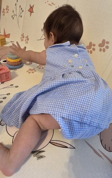 Baby Romper dress 'Pollicino Flowers ' Cotton Flannel