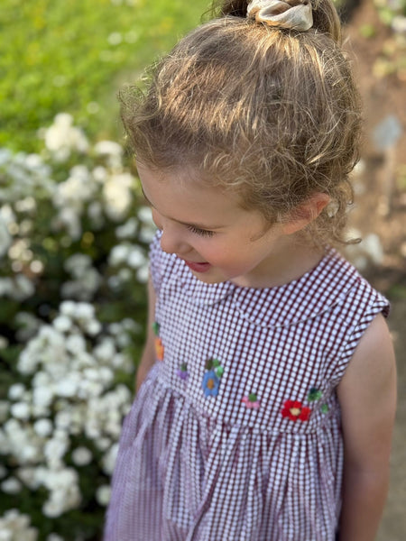 Girls dress 'Pallina-Pan Flowers' Cotton Poplin