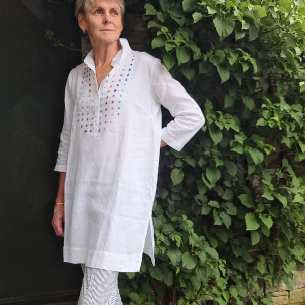 Sample Sale - Long Shirt  in Light Linen