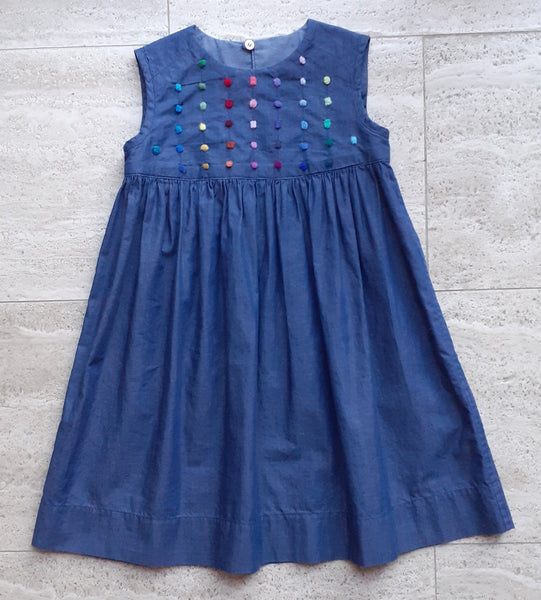 Girls dress 'Pallina Dots' Denim