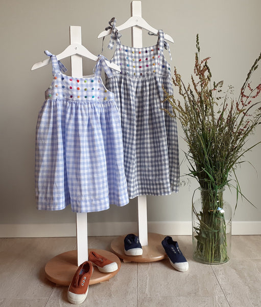 Girls Sundress 'Fiocco Dots' Linen