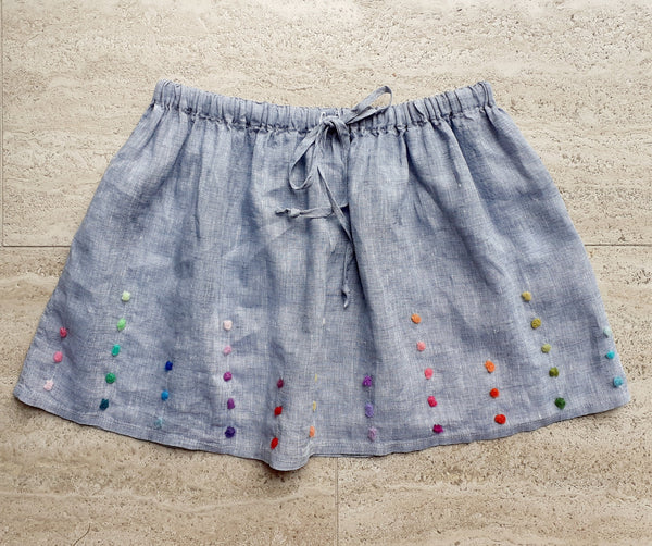 Girls skirt 'Ruotina Dots' Linen