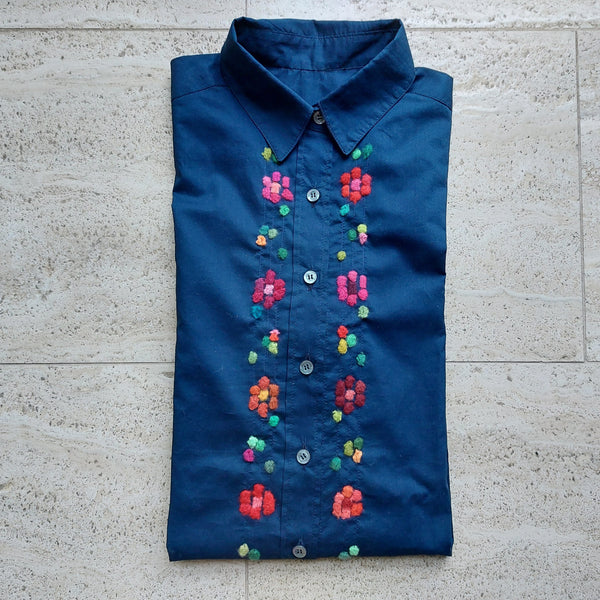 Womens Shirt 'Micia Flowers' 100% Cotton Batista