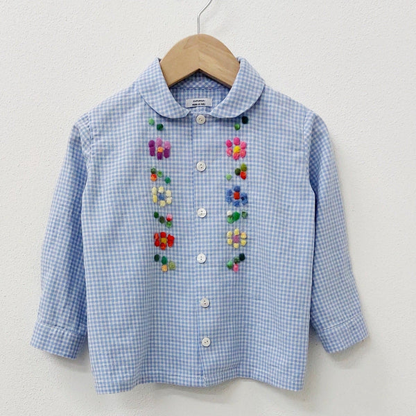 Childs Shirt 'Bottoni Flowers' Cotton Flannel