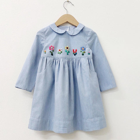 Girls Dress 'Taschino Flowers' Cotton Flannel