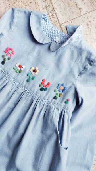 Girls Dress 'Taschino Flowers' Cotton Flannel