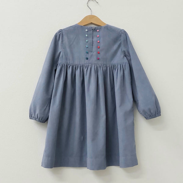 Girls Dress 'Palloncino' Velvet Needlecord