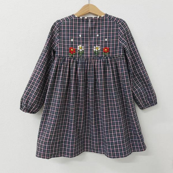 Girls Special day Dress 'Natale Flowers ' Tartan