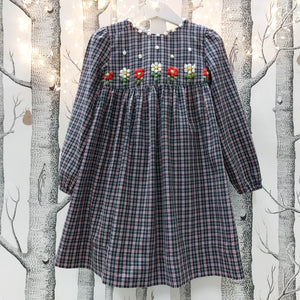 Girls Special day Dress 'Natale Flowers ' Tartan