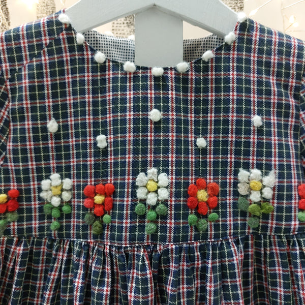 Girls Special day Dress 'Natale Flowers ' Tartan