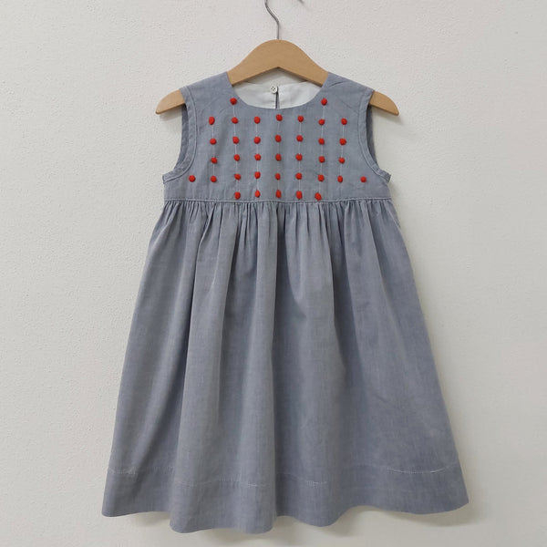 Sample sale - Girls Dress 'Pallina Dots' Cotton Poplin