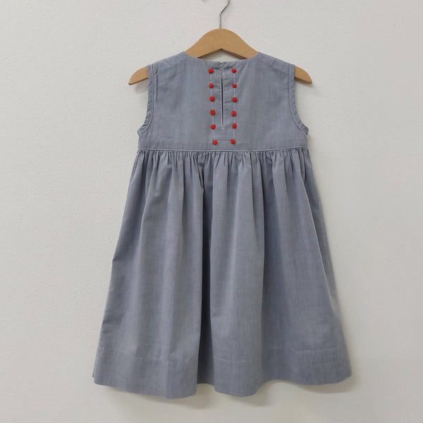 Sample sale - Girls Dress 'Pallina Dots' Cotton Poplin