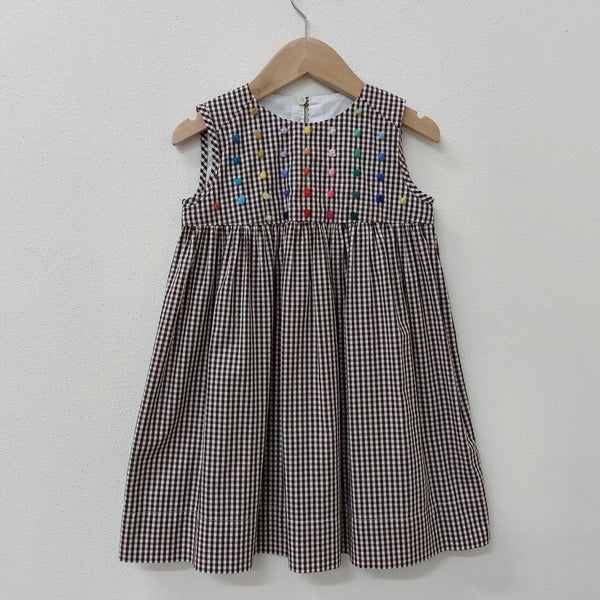 Sample sale - Girls Dress 'Pallina Dots' Cotton Poplin