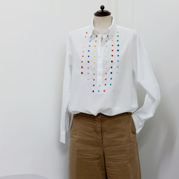 Womens Shirt 'Lella Dots' 100% Cotton Batista