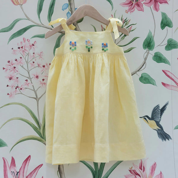 Girls Sundress 'Fiocco Flowers' Linen