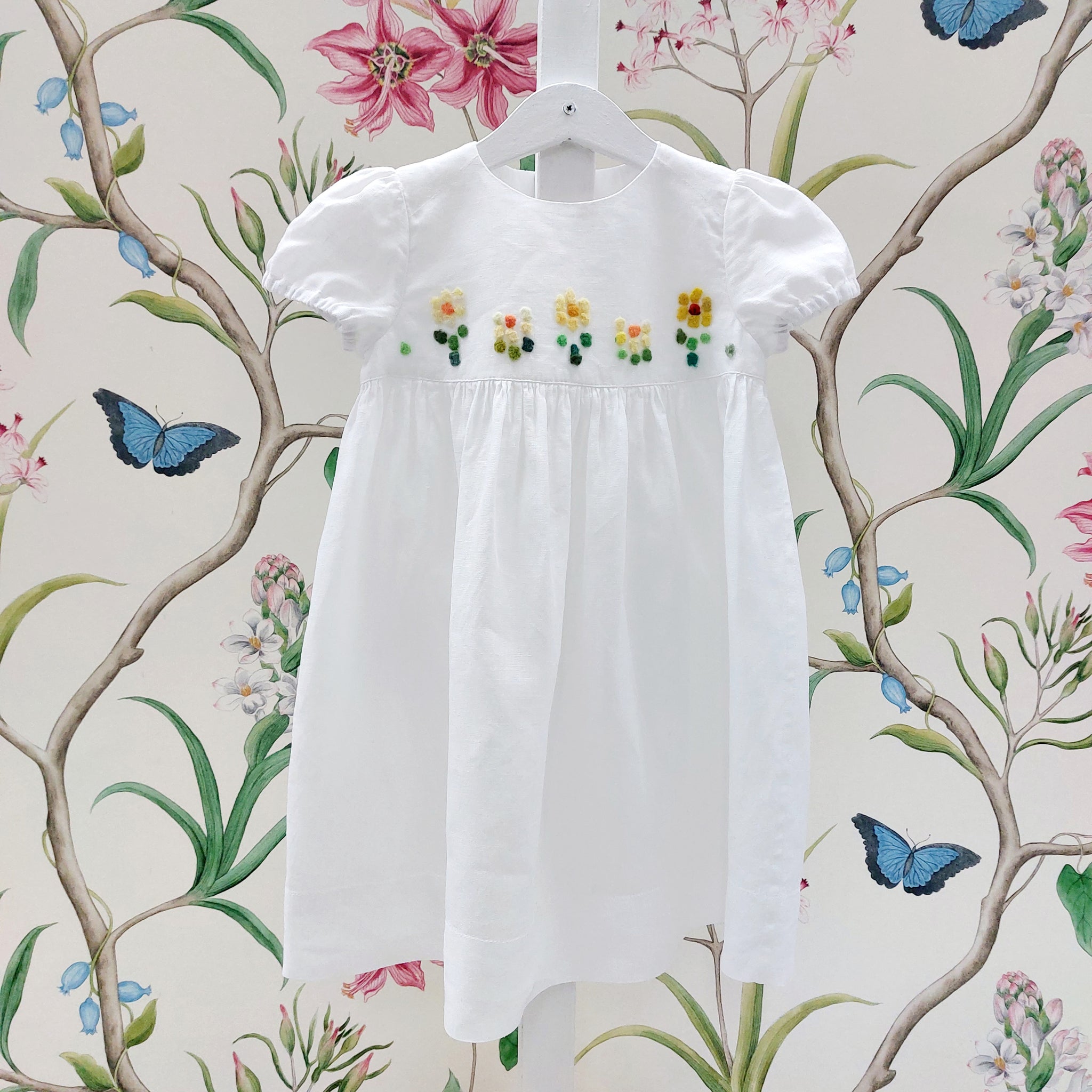 Girls dress 'Palloncino MC Flowers' Linen